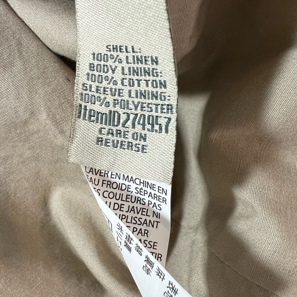 L.L. bean linen blazer size 14 oatmeal color - Picture 8 of 11